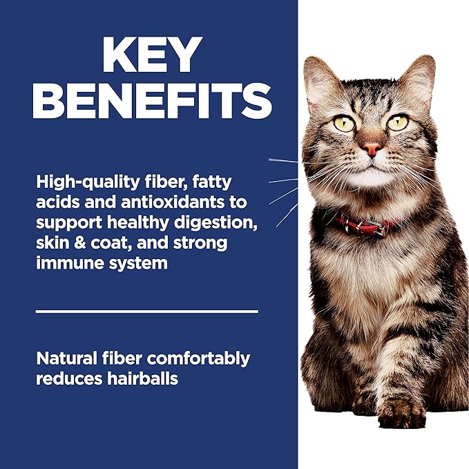 Hill's Science Diet Hairball Control, Senior Adult 7+, Hairball Control Support, Dry Cat Food, Chicken Recipe, 3.5 lb Bag