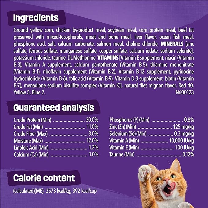 Purina Friskies Cat Food Surfin and Turfin Favorites Flavors of Chicken, Whitefish, Salmon and Filet Mignon - (Pack of 4) 3.15 lb. Bags
