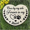 Pet Memorial Stones for Dogs, Garden Resin Dog Memorial Gifts for Loss of Dog, Heart-Shaped Loss of Dog Sympathy Gift, Once by My Side Forever in My Heart Dogs Memorial Stones