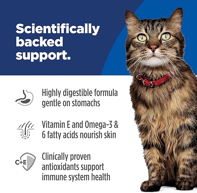 Hill's Science Diet Sensitive Stomach & Skin, Adult 1-6, Stomach & Skin Sensitivity Support, Wet Cat Food, Salmon & Vegetables Minced, 2.9 oz Can, Case of 24