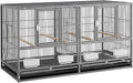 Topeakmart 21" Divided Breeding Bird Cage for Parakeet Canary Lovebird Finch Budgie with Rolling Stand