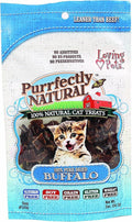 Loving Pets Purrfectly Natural Freeze Dried Buffalo Meat Strips For Cats, 2-Ounce