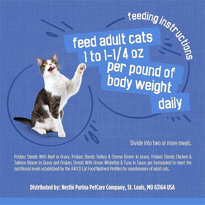 Purina Friskies Gravy Wet Cat Food Variety Pack, Savory Shreds With Beef, Turkey and Cheese Dinner, Chicken and Salmon Dinner, With Ocean Whitefish and Tuna - (Pack of 32) 5.5 oz. Cans