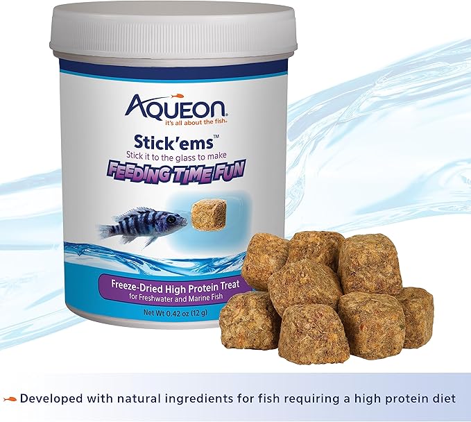 Aqueon Stick'ems Freeze-Dried High Protein Pet Fish Treat , 0.42 oz
