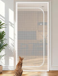BFNN Cat Screen Door, Extra Tall Cat-Proof Mesh Gate, Fit Door Size 30'' x 80.5'', Anti Scratch Mesh with Zipper Closure, for Living Room, Kitchen, Bedroom (White)