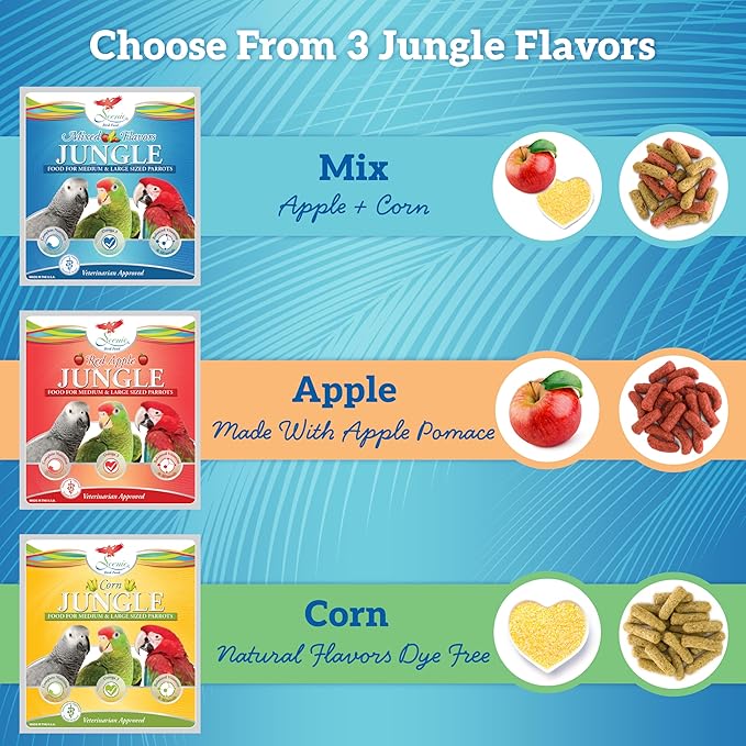 Scenic Mix Jungle Large Parrot Food - 2 lb Bag - 1" Bird Pellets - Complete Nutrition for Macaws, Amazons, Cockatoos, African Grey Parrots & More