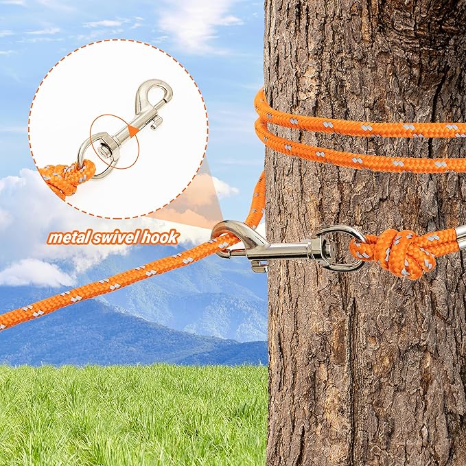 Reflective Cat Leash, 15ft Escape Proof Walking Lead Yard Long Leash, Extender Leash Training Playing Outdoor for Cats Puppy Kitten Small Dogs Rabbit Small Animals