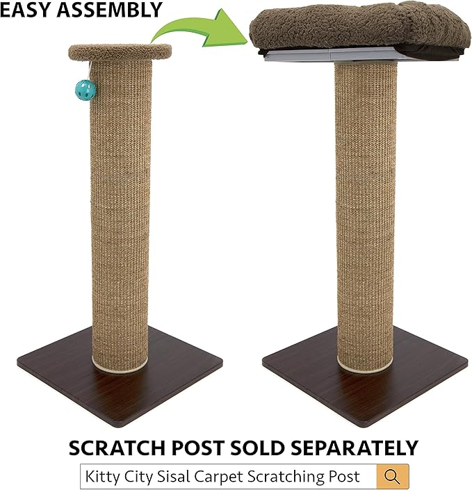 Kitty City Sisal Post Scratcher Perch Platform Attachment Accessory (Perch Platform Only)