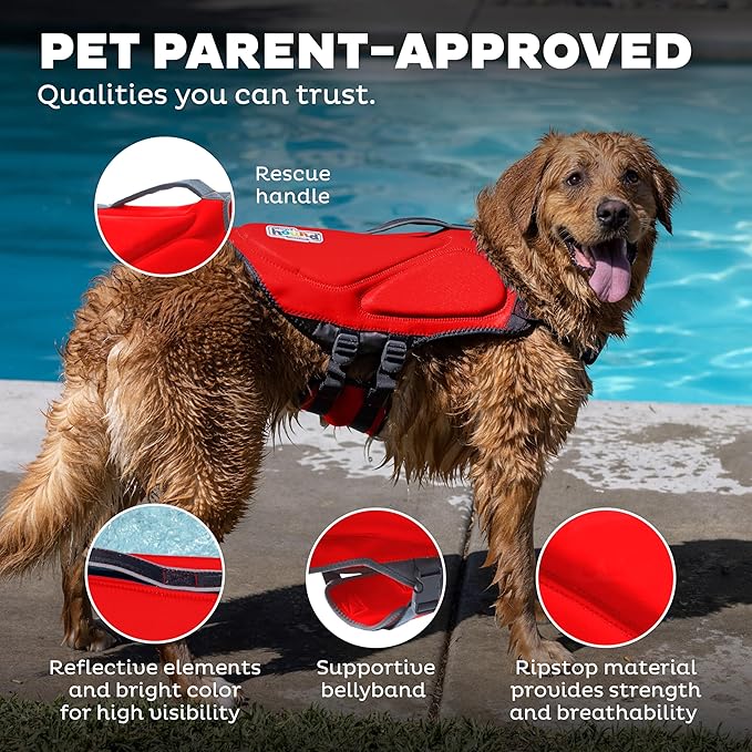 Outward Hound Dawson Swim Red Dog Life Jacket, Small