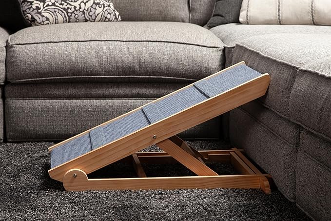 Dog-Proofer Pet Ramp - Lightweight and Durable Non-Slip Design for Pets Up to 150 Pounds, 6 Adjustable Easy-Access Heights, Folds Flat for Compact Storage, Up to 24.68 Inches Tall