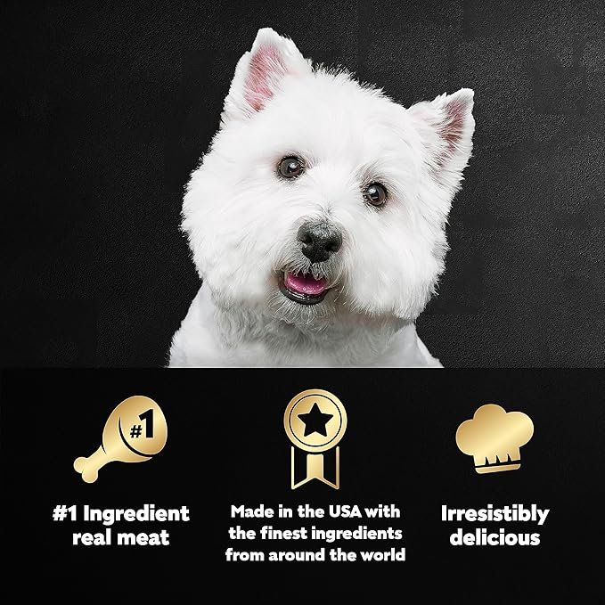 Cesar Loaf in Sauce Wet Dog Food Rotisserie Chicken, Filet Mignon, Angus Beef, and Ham & Egg Flavors Variety Pack, 3.5 oz. Easy Peel Trays (24 Count, Pack of 1)