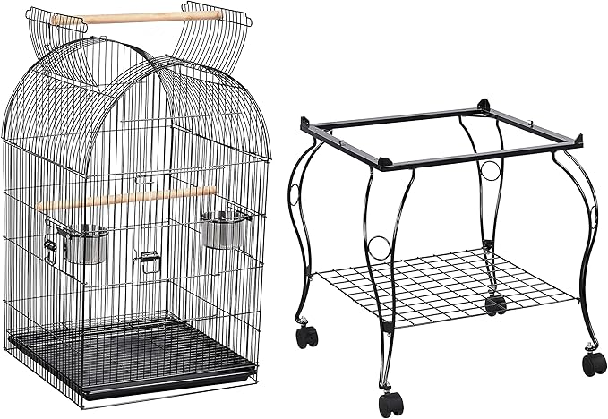 Yaheetech 59-inch Dome Open Top Large Medium Parrot Bird Cage On Stand for Sun Parakeets Conures Quaker Parrot Rolling Cockatiel Bird Cage
