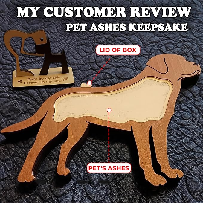 Personalized German Shepherd Ashes Keepsake Box Wooden Pet Fur Gifts Unique Dog Shape Standable Table Decor Memorial Display Box for Small Urns Idea Gift Pet Lover Family Friend Storing Hair Teeth
