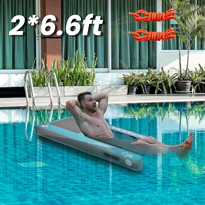 Inflatable Pup Plank Dog Float Floating Ramp Ladder for Pools Boats Docks Dog On Water Ladder Steps for Swimming Pets Up to 200 Pounds Water Bed for Human,Send Frisbee