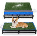 HOMBYS Porch Potty for Dogs with Drain, Artificial Grass Dog Potty Tray for Indoor & Outdoor,Pet Litter Box for Small Dogs, Puppy Toilet for Patio (25" L x 23" W x 6" H)