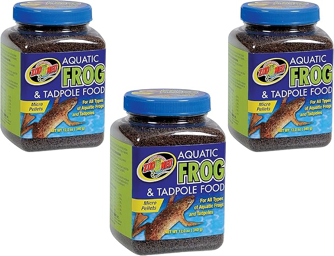 Zoo Med Aquatic Frog and Tadpole Food, 12 Ounces Each, Made in The USA (3 Pack - 12 Ounces)
