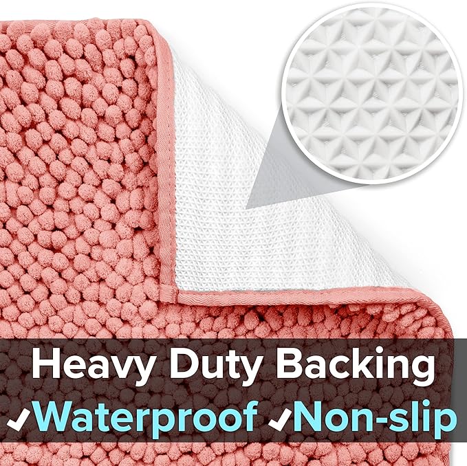 CatGuru Cat Litter Mat, Medium, Extra Large, XXL, Waterproof Litter Box Mat, Non Slip Kitty Litter Mat, Machine Washable Litter Trapping Mat, Soft Litter Tray, Cat Stuff (XL, Coral/Heavy-Duty)
