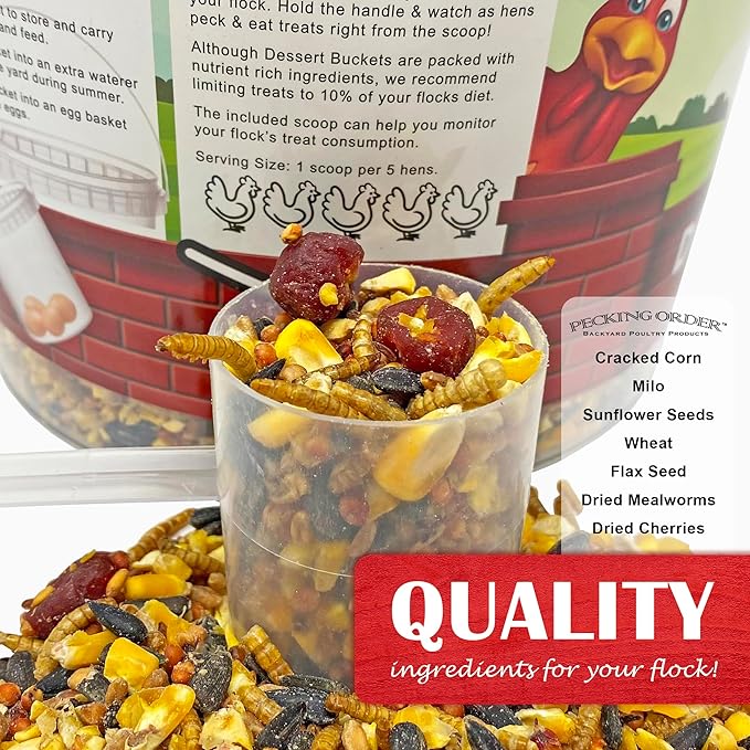 Pecking Order Dessert Bucket Mealworm Sprinkles - 5 LB