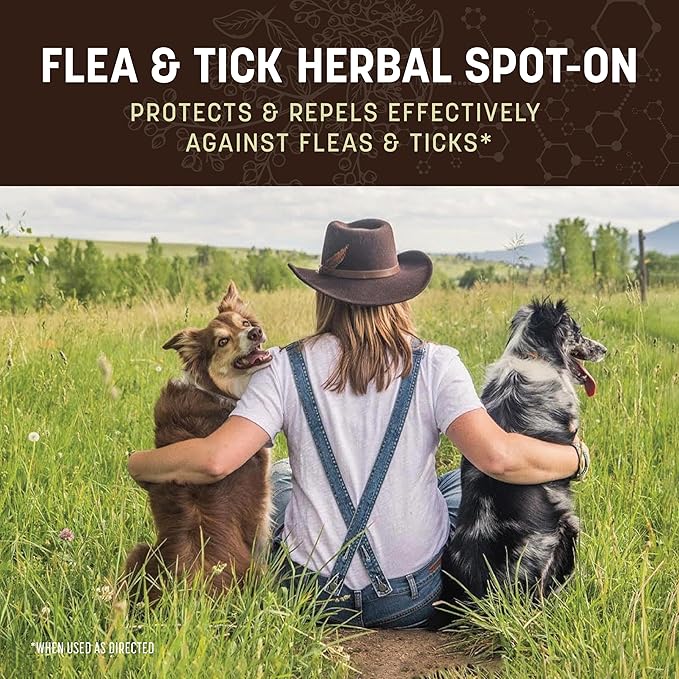 Earth Animal Apothecary Natural Flea & Tick - Herbal Spot-On for Large Dogs - 3 Applications (3 Month Supply)