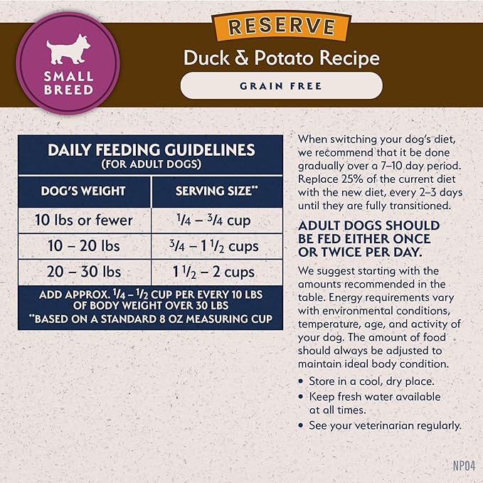 Natural Balance Limited Ingredient Small-Breed Adult Grain-Free Dry Dog Food, Reserve Duck & Potato Recipe, 12 Pound (Pack of 1)