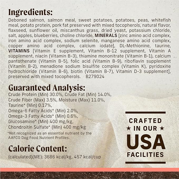 Merrick Premium Grain Free Dry Adult Dog Food, Wholesome And Natural Kibble With Real Salmon And Sweet Potato - 22.0 lb. Bag