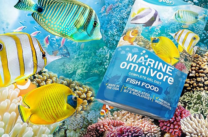 3oz Marine Fish Food for Advanced Breeders. Complete Saltwater Fish Gel Diet. Proudly Made in The USA, Using Premium Ingredients, Ocean Reef Nutrition, Fortified Gourmet Formula. Enjoy...