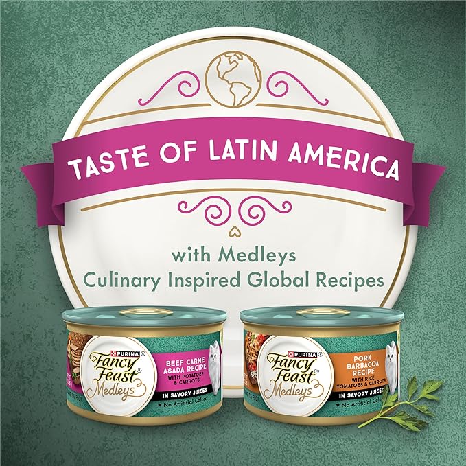 Purina Fancy Feast Medleys Latin America Wet Cat Food Variety Pack - (Pack of 2) 12 ct. Cans