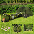 VIVOHOME Outdoor Cat Enclosures 3-in-1 Portable Catio w/Large Cat Tent, Tunnel, Playhouse, 5 Piece Door, Cat Leash, Mint Ball for Rabbits, Dogs and Feline Friends to Explore in Yard, Balcony, Camping