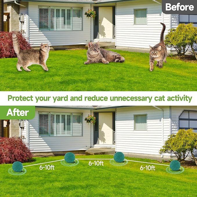 10 Pack Cat Deterrent Outdoor, Natural Peppermint Oil Cat Deterrent Outdoor Indoor, Peppermint Oil Formula to Help Discourage Cats from Gardens, Furniture & Lawns