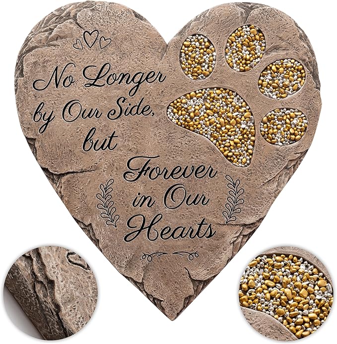 OBSI Dog Memorial Gifts for Loss of Dog Sympathy Gift - Rainbow Bridge Dog Memorial Stone for Remembrance Dog Passing Away Sympathy Gifts - Thoughtful Pet Loss Gifts - Brown