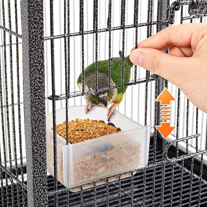 Topeakmart 40'' Height Metal Parakeet Cage Cockatiel Cage Medium Small Parrot Cage w/Rolling Stand for Small Parrots Birds