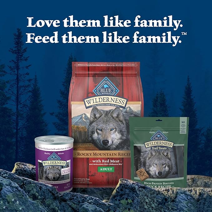 Blue Buffalo Wilderness Trail Treats High Protein Grain Free Dog Biscuits Crunchy Dog Treats, Duck Recipe, 24-oz Bag
