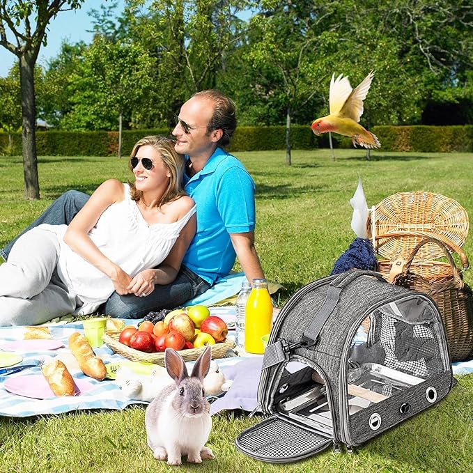 Bird Travel Cage - Lightweight Parrot Carrier Backpack, Portable Cage with Shoulder Strap | Outdoor Small Animal Transport Bag for Budgies Parakeets Conures Gentoo Parrots Travel Adventures