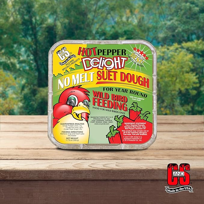 C&S Hot Pepper Delight No Melt Suet Dough 11.75 Ounces,(Pack of 16)