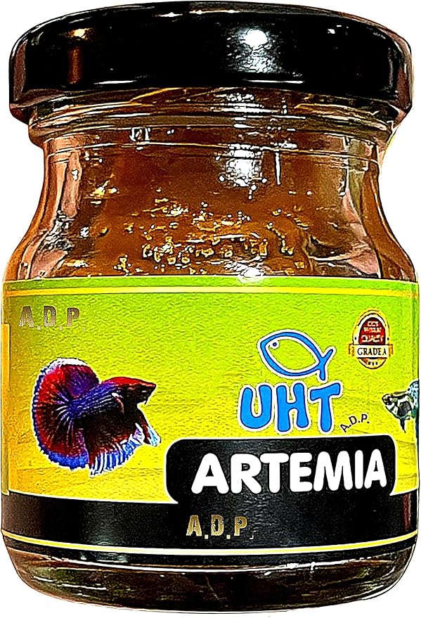 A.D.P. UTH Fish Food Fresh Artemia Cysts Brine Shrimp 45 g. Tropical Fish Food Grow Faster & Color Enhancer Slow Sinking Like Pellets High Protein 56% for All Baby Fry Newborn Fish Feed & Small Fish