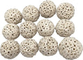 5106 Small Sola Bird Balls Pk12 - Handmade wooden bird foot toys, Formed from air dried pieces of sola wood, Lightweight, Easily breaks apart, Shredding fun, Great for small and med size birds