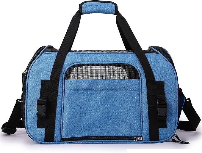 EliteField Soft Pet Carrier (3 Year Warranty, Airline Approved) Soft Sided Dog Puppy Cat Carrier Travel Bag (X-Large: 21" L x 12" W x 13" H, Sapphire Blue)