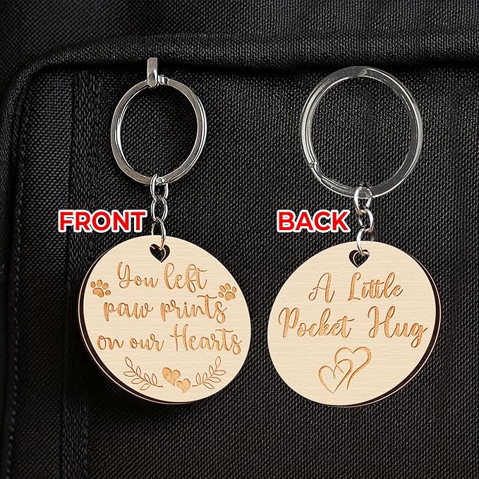 8.6'' Pet Memorial Shadow Box, Natural Collar Holder Picture Frame, Paw Print Kit, Dog Wooden Sculpture, Pet Hair Fur Jar, Cat Memorial Keychain, Dogs Sympathy Card, Gift for Pet Lovers PSD-4N