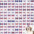 Tondiamo 100 Pack Independence Day Dog Hair Bows with Rubber Bands 4th of July Puppy Bows Rhinestone Patriotic Pet Hair Accessories Dog Bows Grooming for Small Girl Dogs (Star and Stripe)