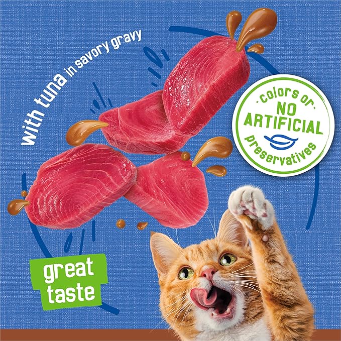 Friskies Purina Wet Cat Food Pate,Extra Gravy with Tuna - 5.5 oz. Cans,(Pack of 48)