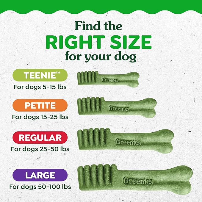 Greenies Veterinarian-Recommended Adult Natural Dental Dog Treats Large Size, Original Flavor, (4) 12 ct Packs (48 Treats Total)
