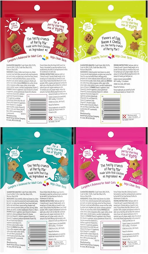 Friskies Party Mix Crunch Variety Pack (9 Flavors) - Wild West, Morning Munch, Mixed Grill, Picnic, Beachside, Cheezy Craze, Original, California Dreamin', and Meow Luau