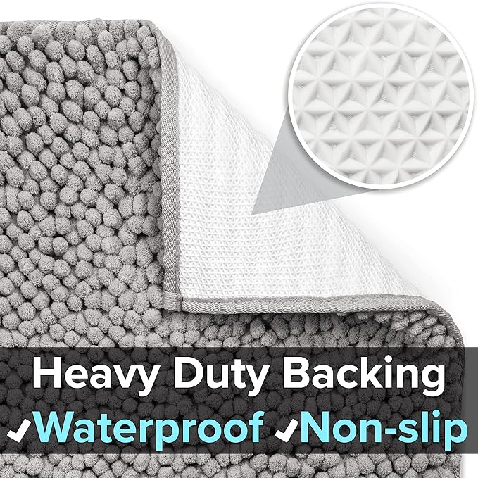 CatGuru Cat Litter Mat, Medium, Extra Large, XXL, Waterproof Litter Box Mat, Non Slip Kitty Litter Mat, Machine Washable Litter Trapping Mat, Soft Litter Tray, Cat Stuff (XXL, Gray/Heavy-Duty)