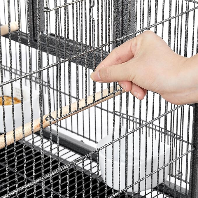 Topeakmart 21" Divided Breeding Bird Cage for Parakeet Canary Lovebird Finch Budgie with Rolling Stand