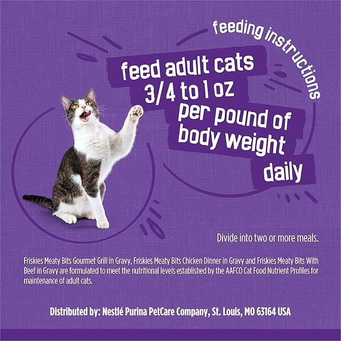 Purina Friskies Gravy Wet Cat Food Variety Pack, Meaty Bits - (Pack of 24) 5.5 oz. Cans
