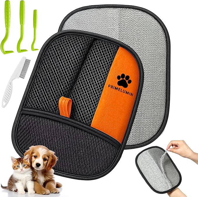 Pet Hair Remover Glove for Couch & Furniture, Upgraded 2026 Reusable Electrostatic Dog & Cat Fur Remover for Sofa, Upholstery, Carpet & Car Seats – Washable Pet Hair Cleaning Tool.