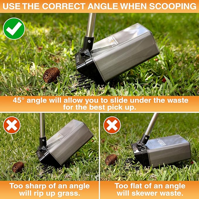 Neater Pet Brands Lift N’ Bag 2.0 Dog Pooper Scooper with Bag Attachment & 22" Pole for Small to Large Dogs, New & Improved Design, 15 Refill Bags, Heavy Duty Dog Poop Scooper for Yard, One-Hand Use