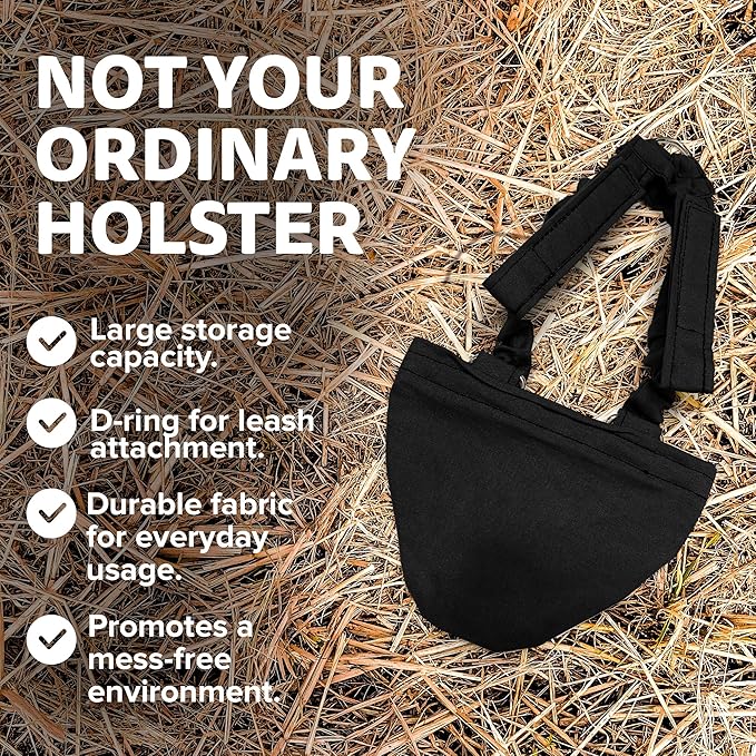 Hen Holster Bikini Diaper, Bird Diaper & Harness for Hens, Roosters, Ducks, Geese - with Removable Vinyl Liner, Adjustable Fit for Outdoor Adventures & Indoor Use - Easy to wear - S/M, Black