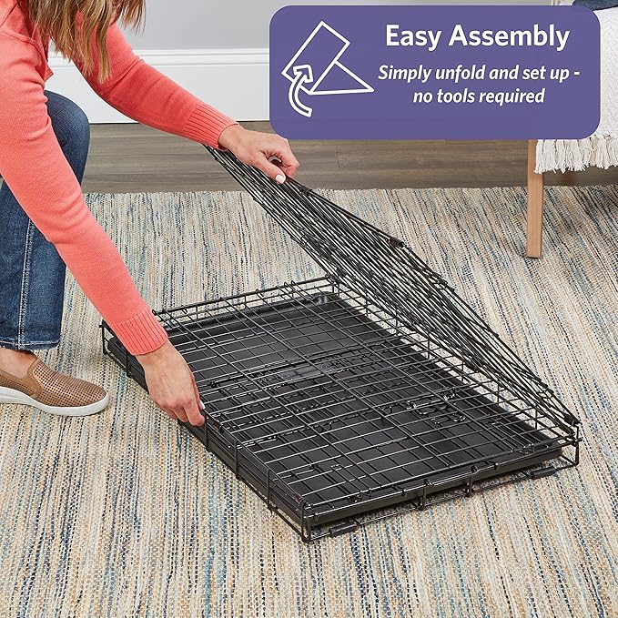 MidWest Homes for Pets 22-Inch iCrate for Extra-Small Breeds, Up to 15 lbs, Single Door Folding Dog Crate with Divider Panel, Leak-Proof Tray & Secure Latch, Portable, Durable & Easy to Assemble