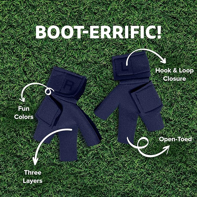 Chicken Shoes for Injured Feet – Protective Neoprene Footwear for Chicken, Open-Toe Design for Bumblefoot Relief, Made in USA - Large, 4" Max. Inside Width, Navy